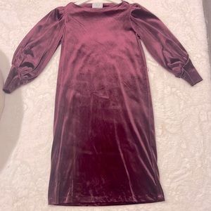 J.M. II 80's Velvet Long Sleeve Dress